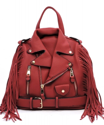 Motorcycle Jacket Fringe Backpack LY0422 RED